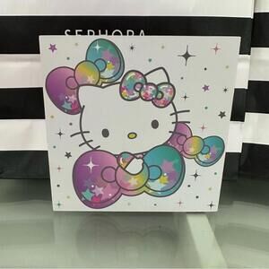 Hello Kitty Bows And Stars Multicolor Wooden Wood Sign